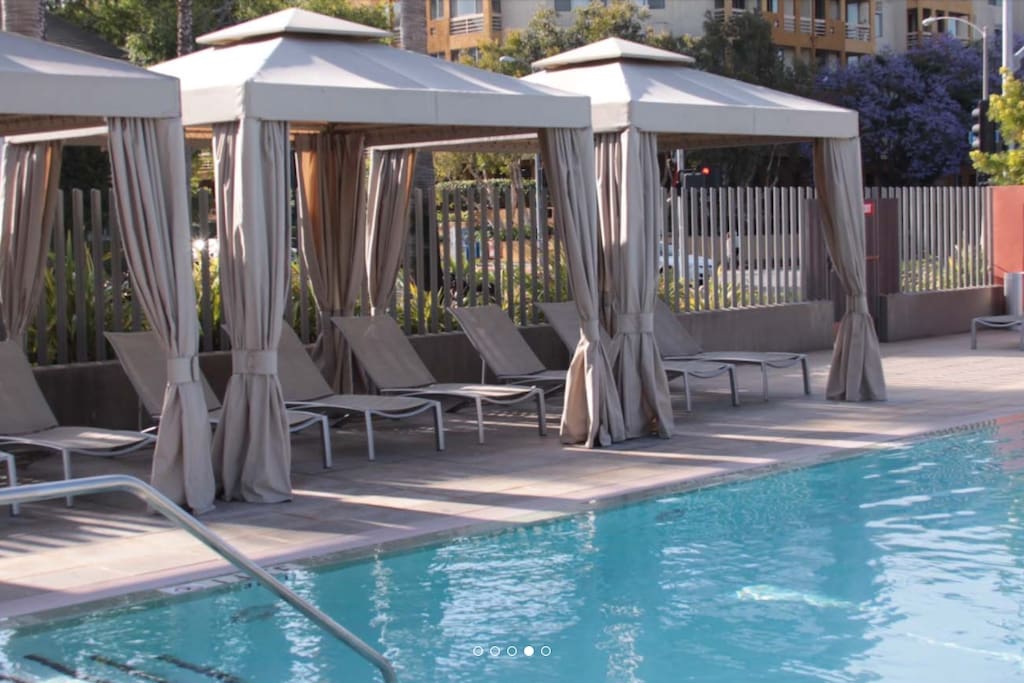 Heated salted all year round pool with jacuzzi.