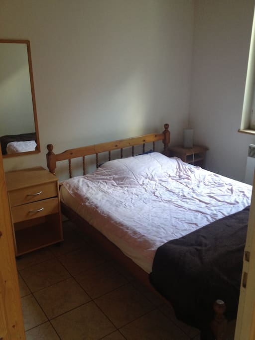 Double bed facing the back so it's nice and peaceful