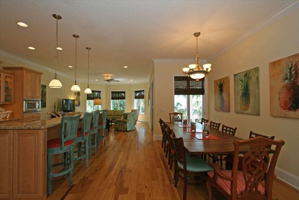 Open Floor Plan with Great Room, Kitchen, Dining Area Views