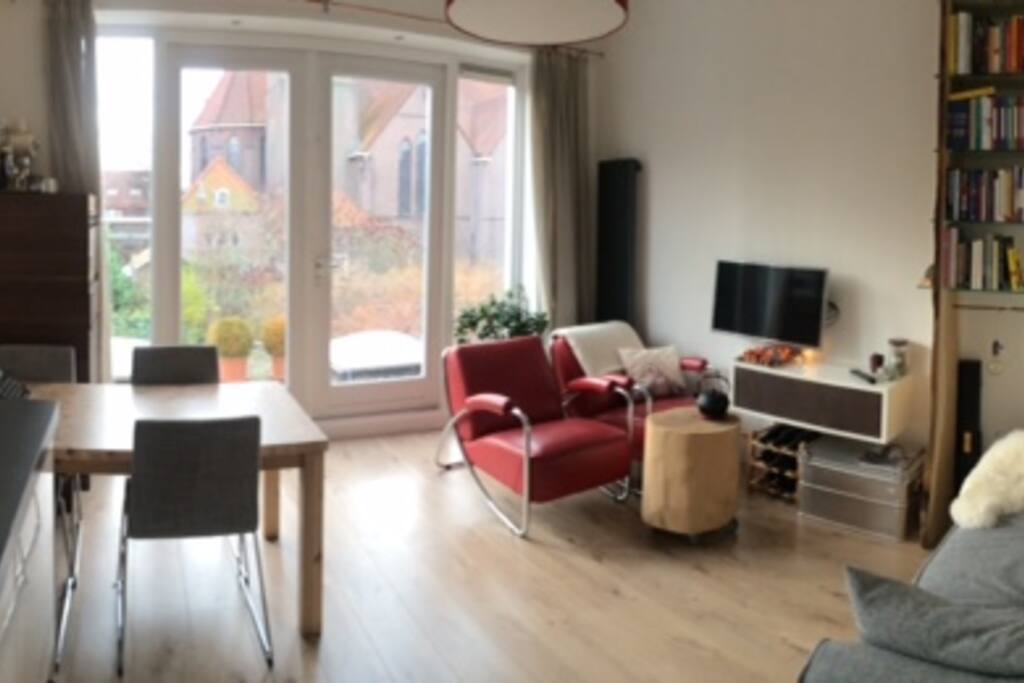 The living room with cosy sitting area.
