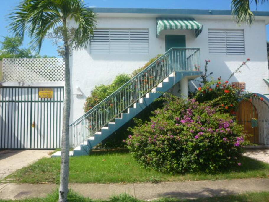 Garage and driveway for guests.
