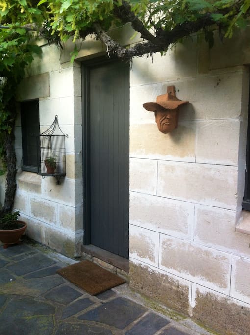 The front door of the cottage.