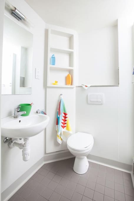 An example of one of the private bathrooms in the studios