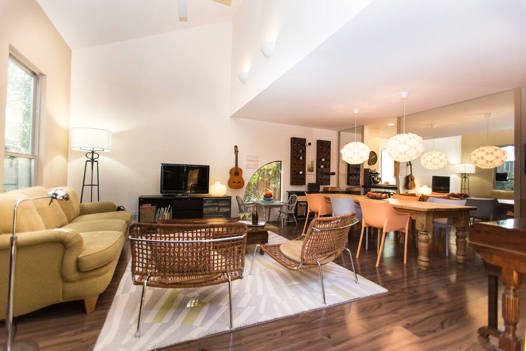 View of living space from the back door