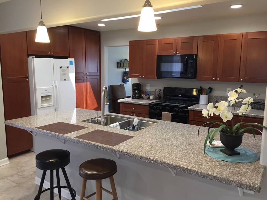 Large fully equipped kitchen.