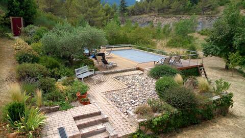 Ardèche house not overlooked with pool