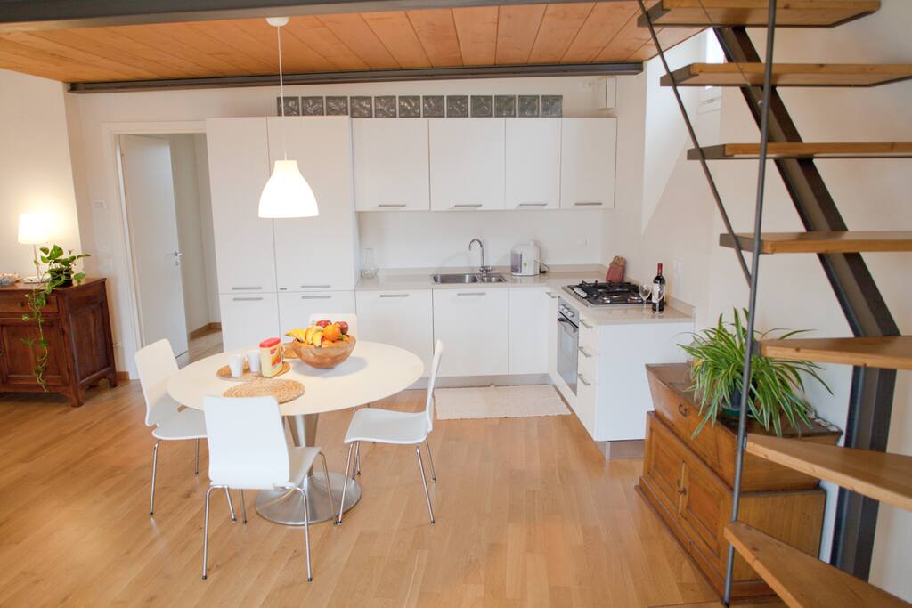 Large living room and kitchen