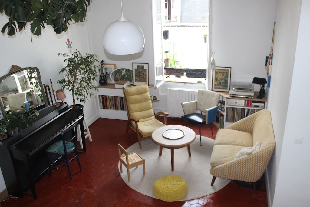 The bright living room
