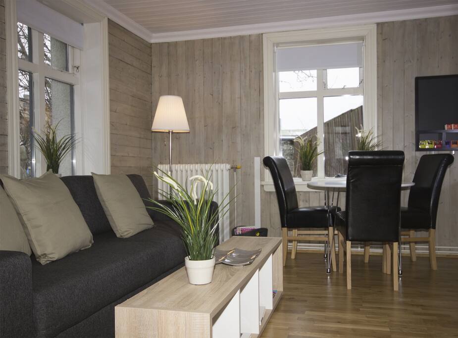Seating area in the kitchen/living room area.