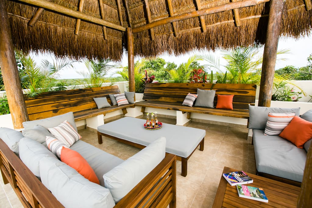 The private shade palapa with seating for 8.