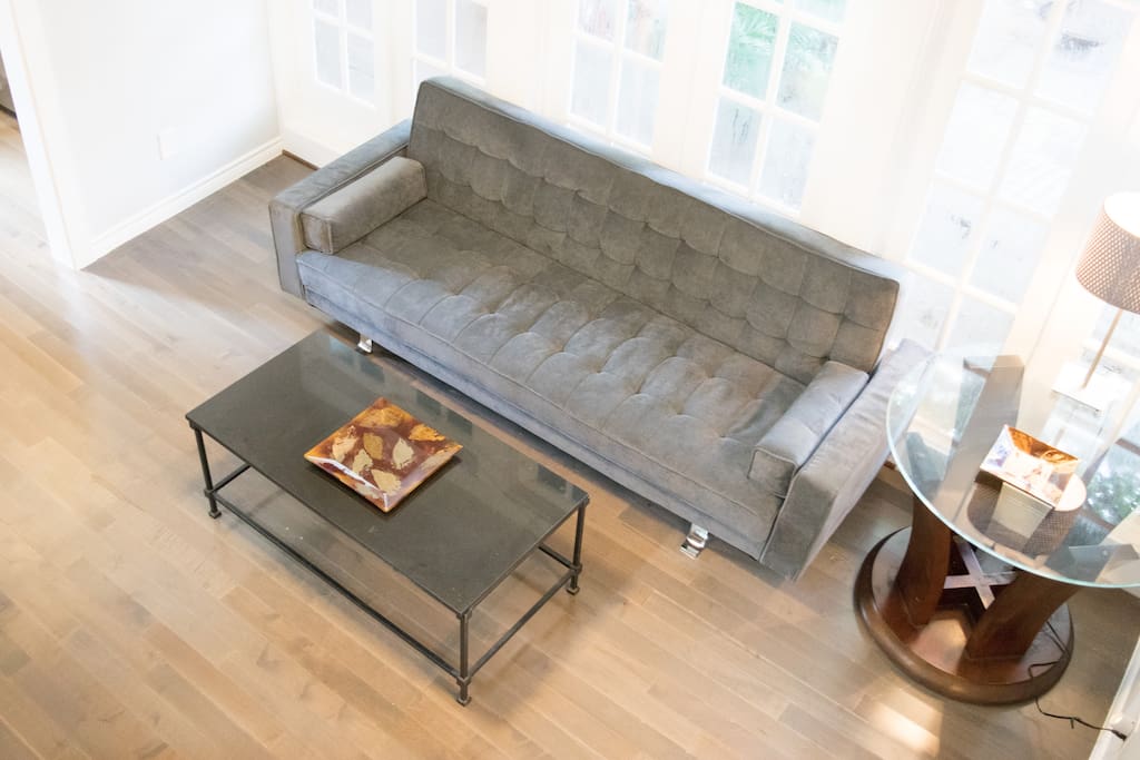 Looking down from loft with lots of natural light