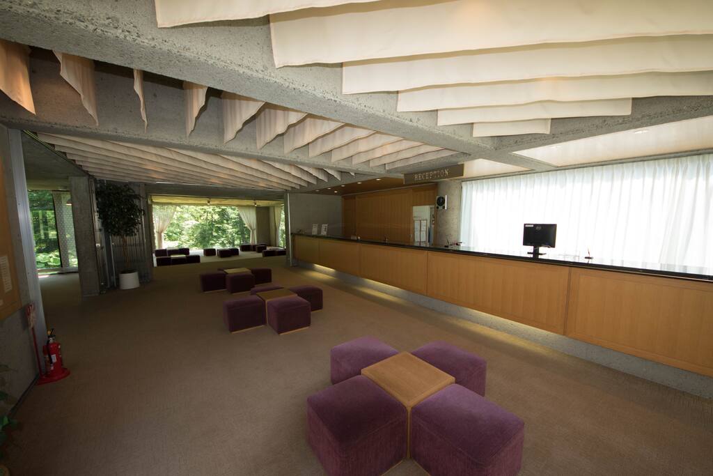 Reception area for check-in and check out