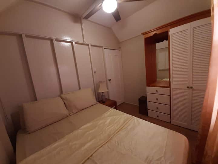 Both bedrooms are identical with ceiling fans