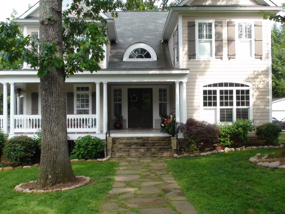 Another view of front entrance and wrap around porch