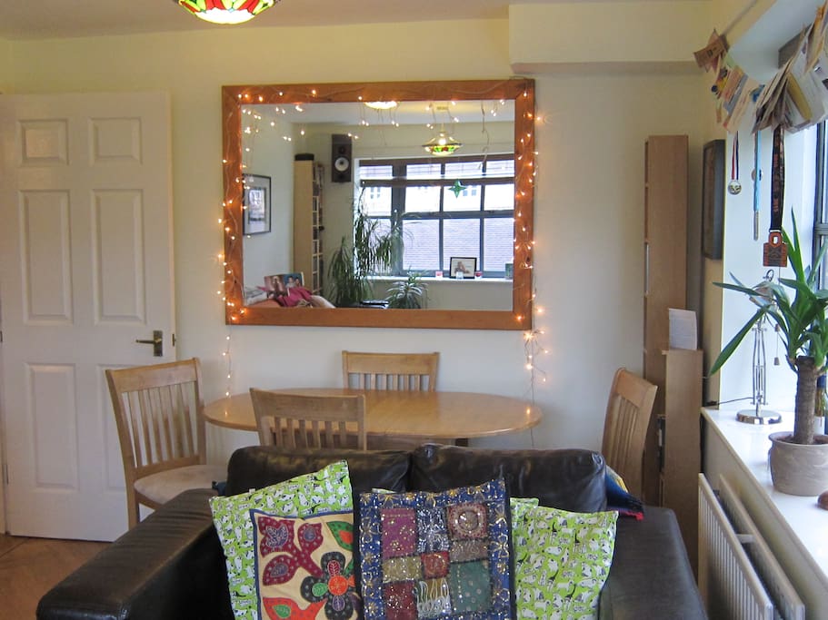 Living room with dining table