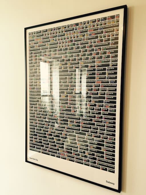 Pentagram print featuring every metro station in NYC.