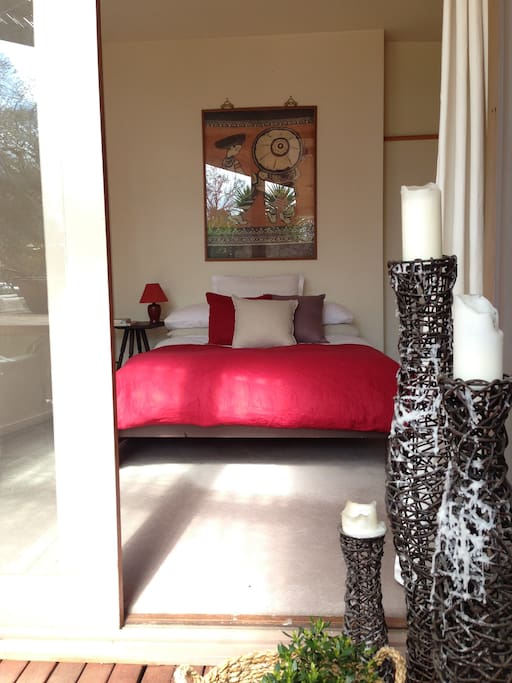 Front bedroom with views onto garden & deck