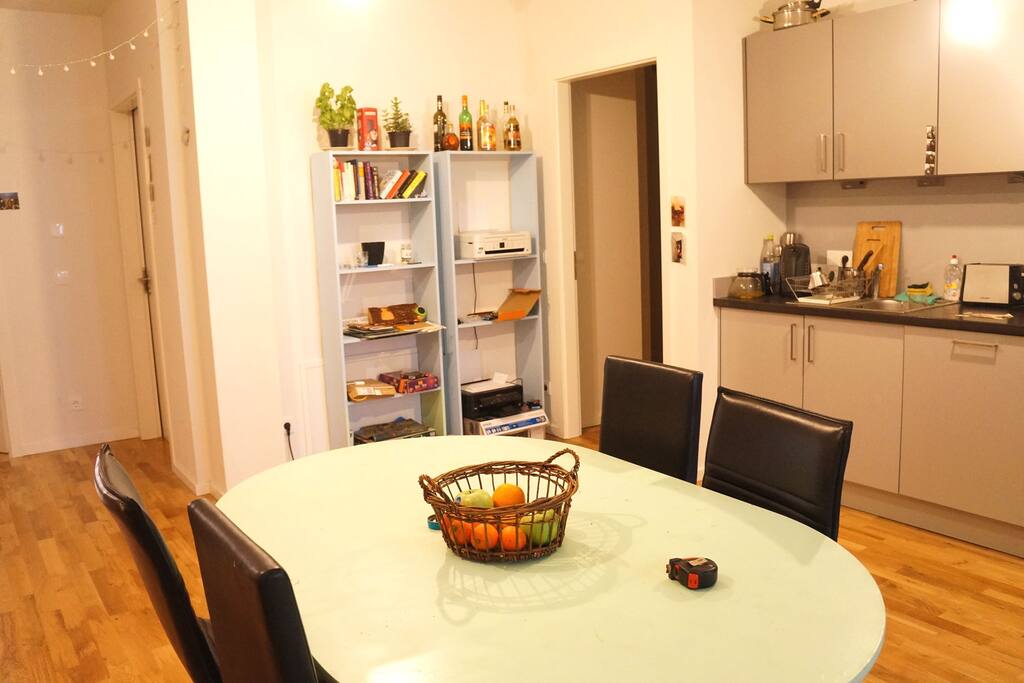 kitchen and living room