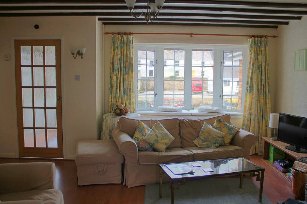 Bay window with views over harbour