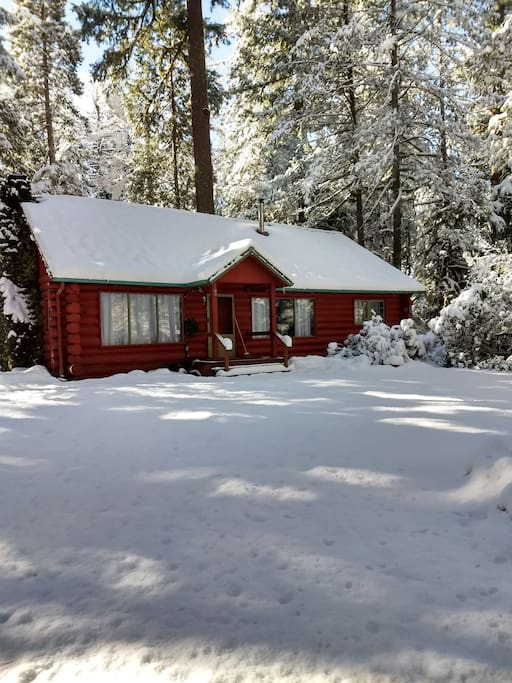 Feb 22 this is how it looked outside the cabin today! who wants to come play in the snow?