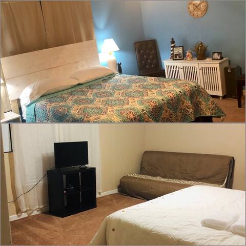 2 Spacious bedrooms, pvt bath, 2 mins from I-95