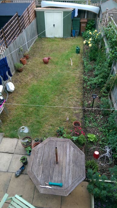 View from the room out in to the garden