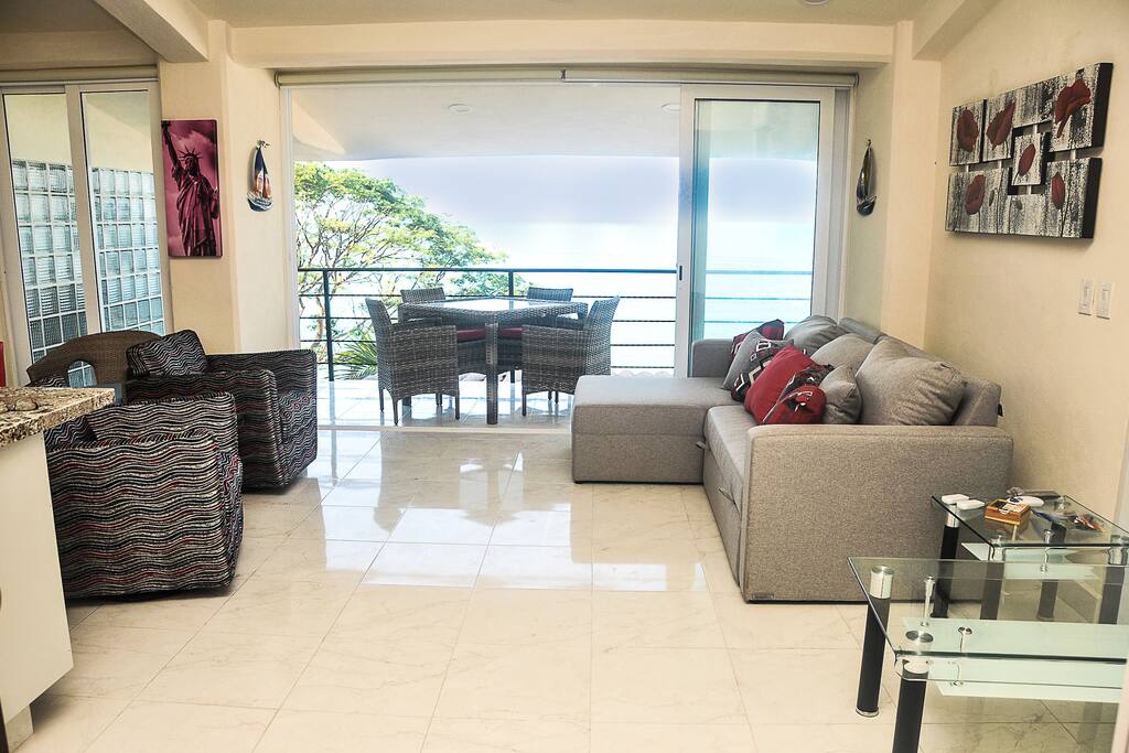 Spacious living room with breath taking views