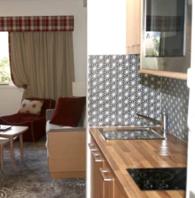 Kitchen and living room