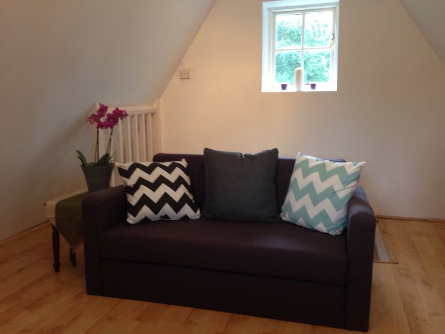 Extra sofa bed area for relaxing