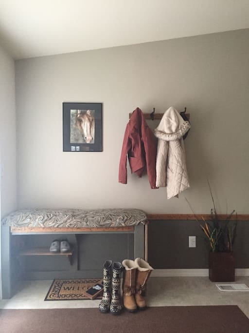 Entryway with a built in bench