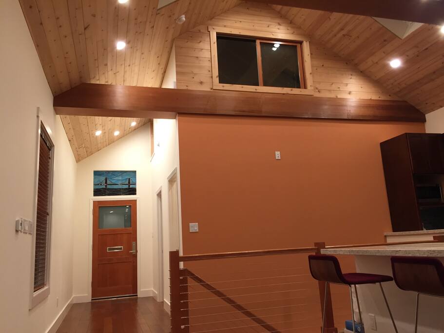 View looking into the bedroom from living room