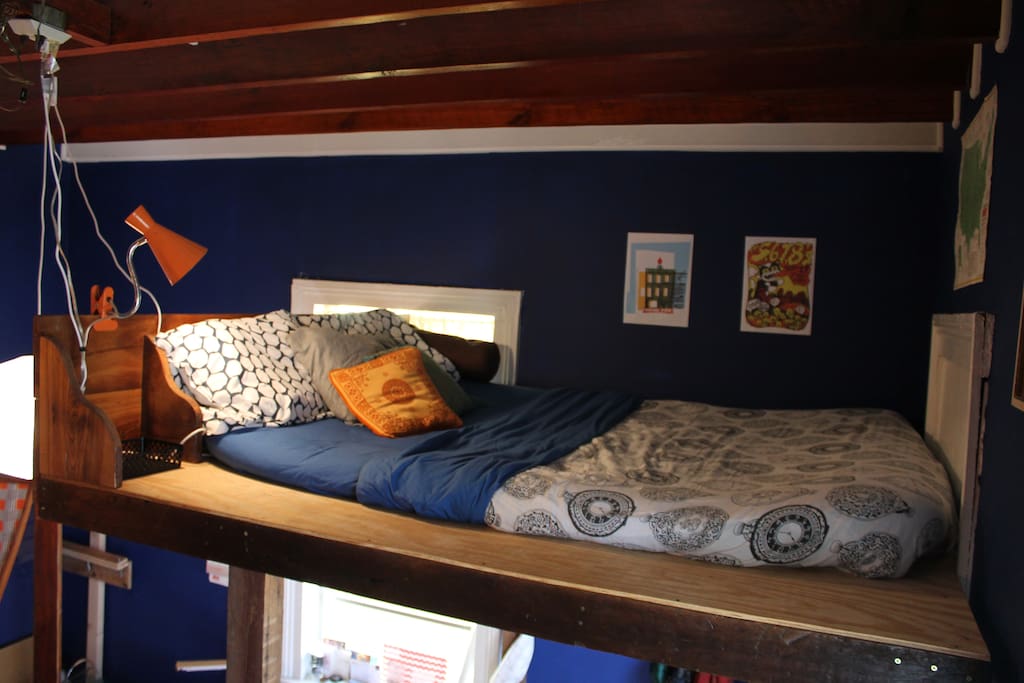 Full bed in the loft.