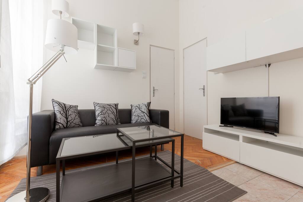 Sofa and TV