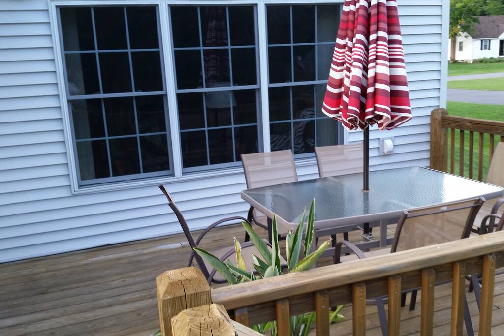 Enjoy the deck overlooking a large back yard