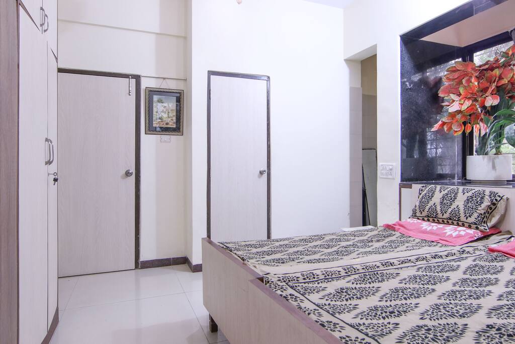 There is an internal connecting door to the second bedroom in case there are small children in the second room and parents can keep an eye on them.