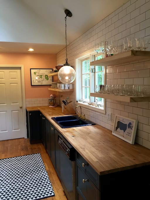 Open lofted kitchen and living space