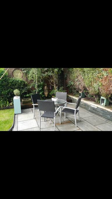 Very private patio area in a sunny spot.