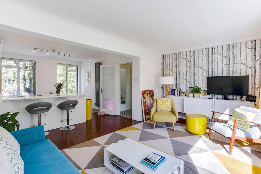 The living area is bright and airy...