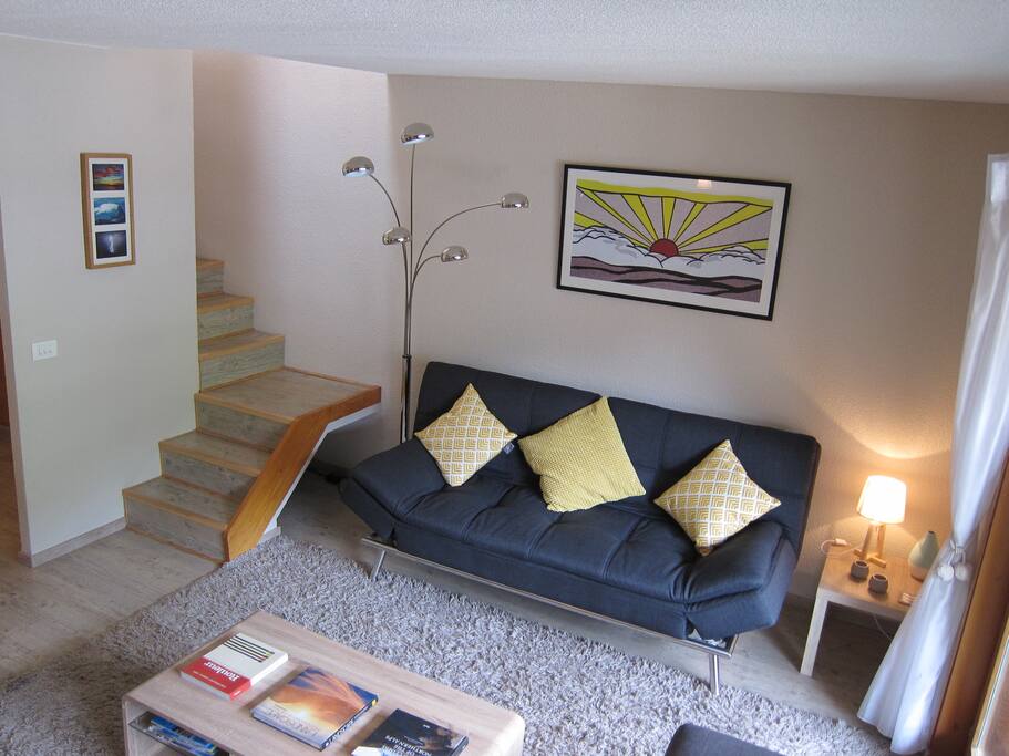 Fold down double sofa bed
