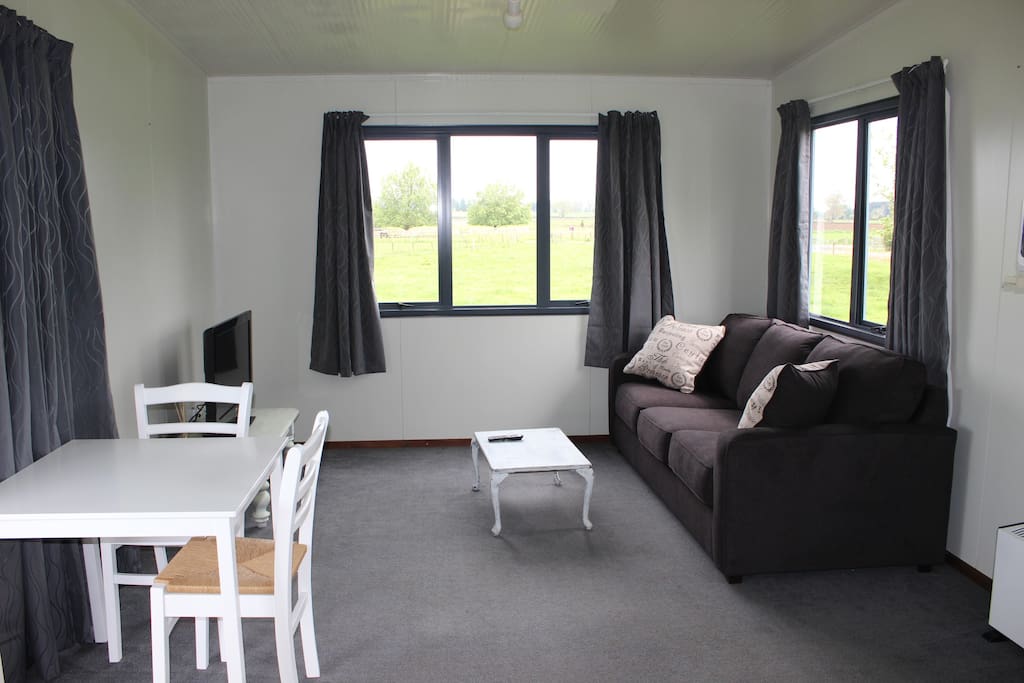 Living Room, Sofa folds out to a queen size bed