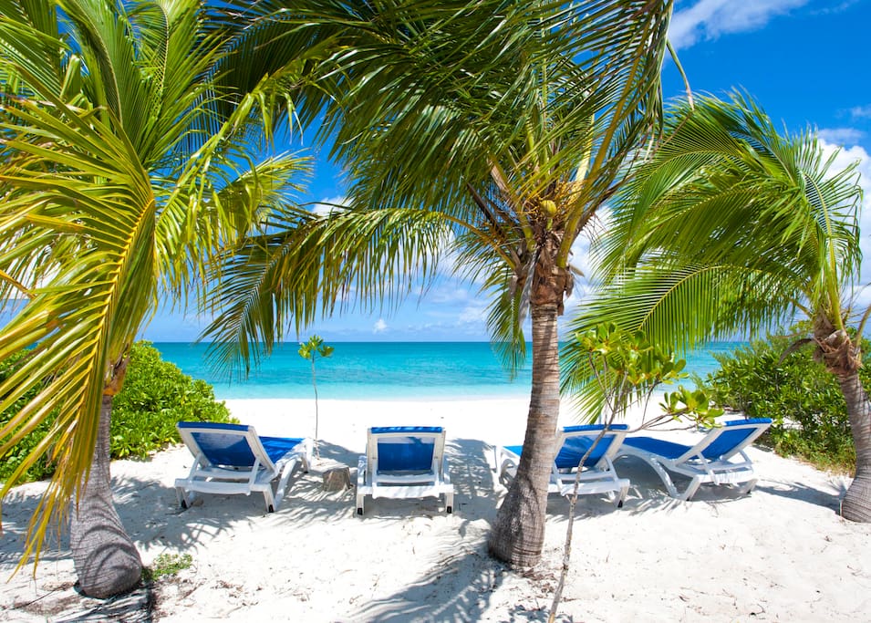 Your own lounge chairs on our beach