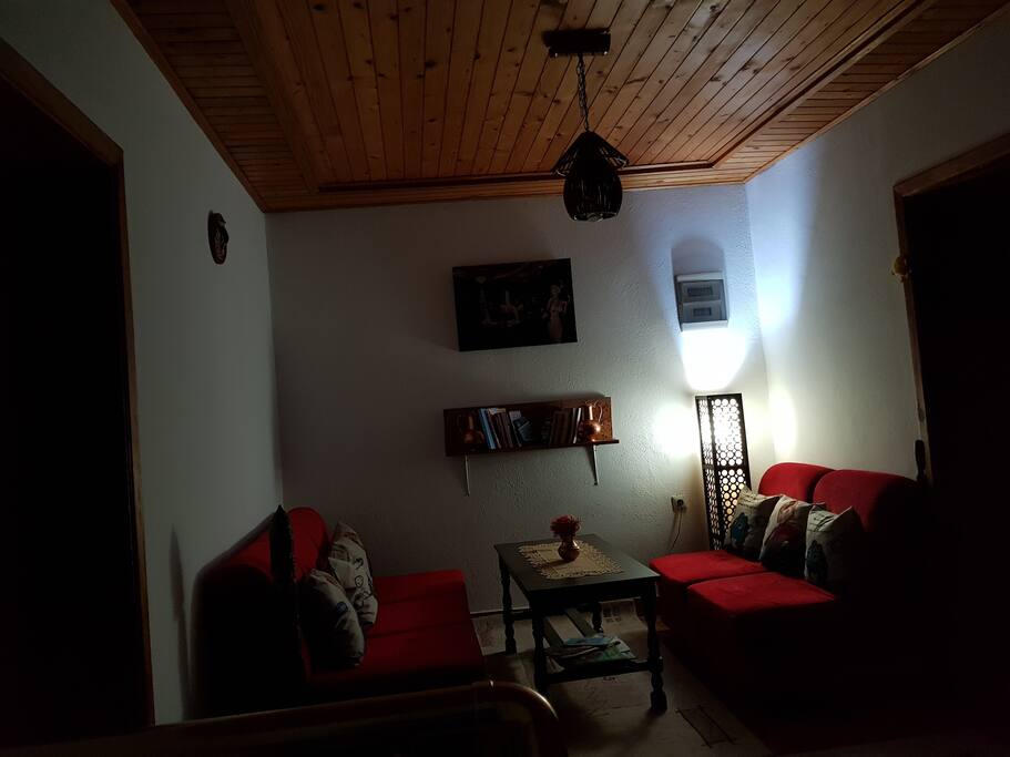 Living room at night