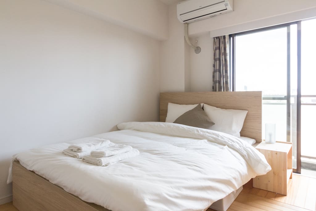 Double bed in the apartment
