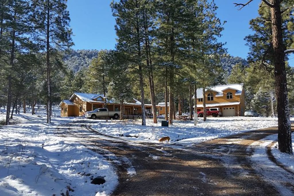 A view of the property on a beautiful snowy day!