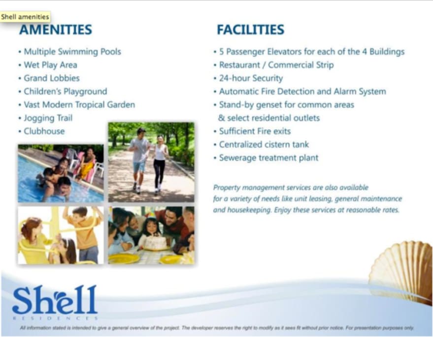 Amenities and facilities