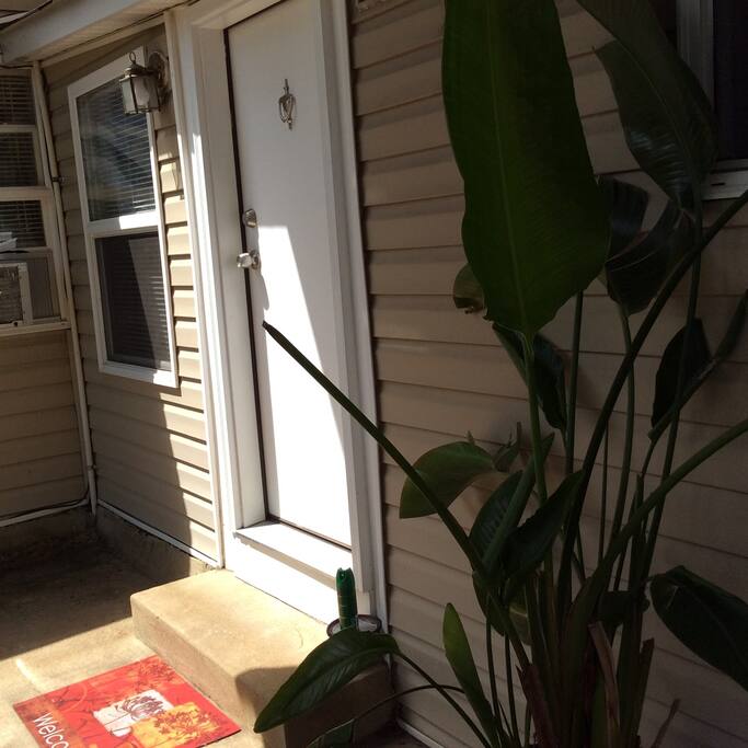 Entry to apartment from patio.