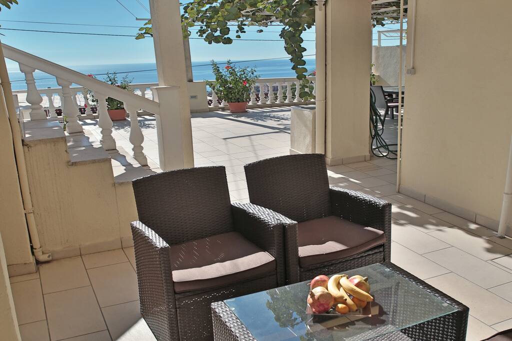 terrace in front of the apartmet