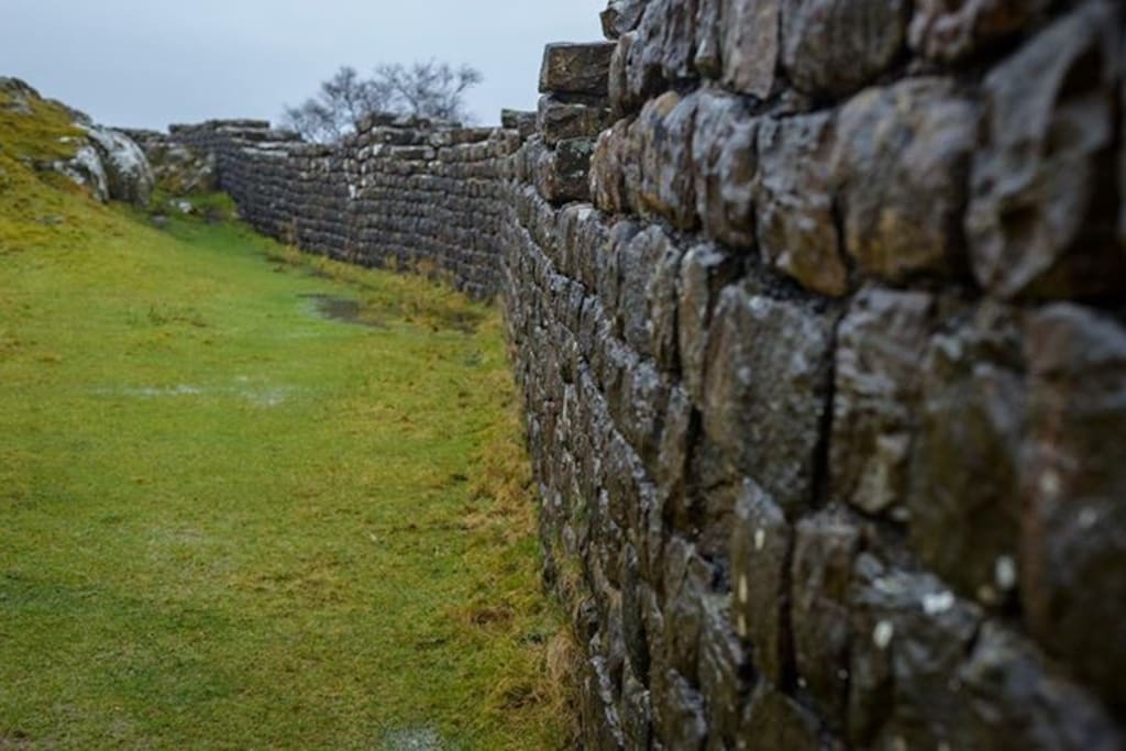 Beautifully preserved sections of Hadrian's Wall are only 20 minutes walk away
