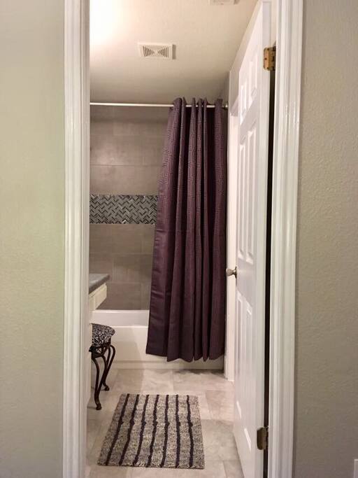 Private master bathroom with custom shower