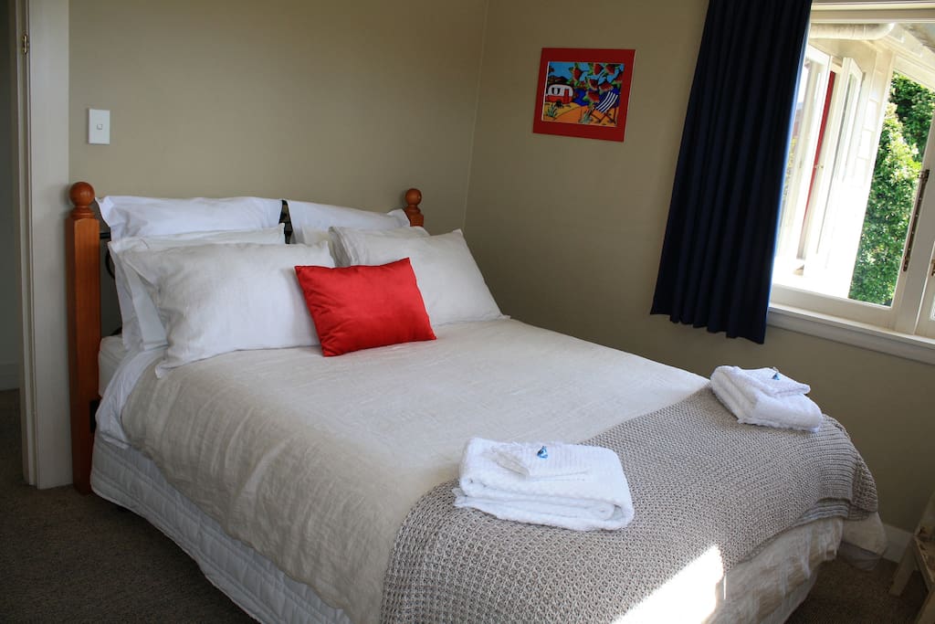 Upstairs in your own private space enjoy a great night's sleep in this queen sized bed.